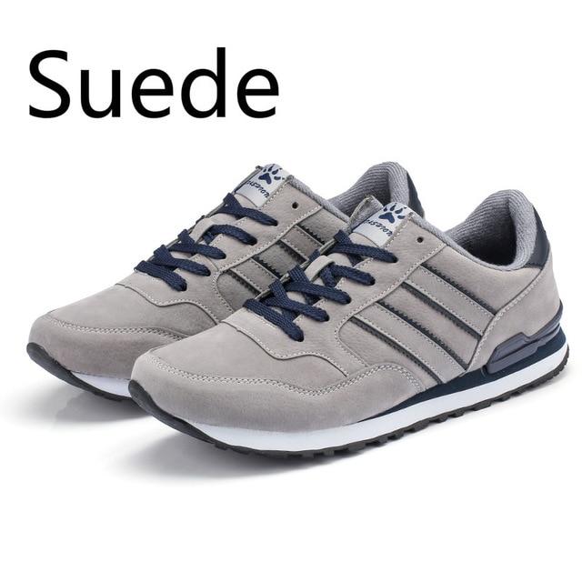 Herren Freizeitschuhe Leichte Wildleder Sneakers Klassische Laufschuhe Herren Komfort Outdoor Atmungsaktive Flats Jogging Sportschuhe 43 graue von Joom DACH