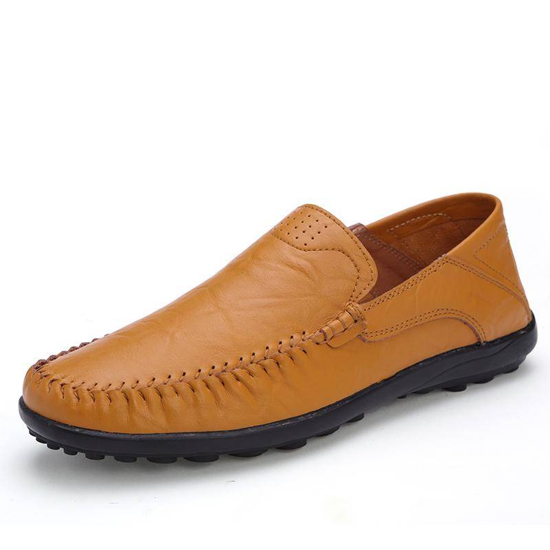 Herren Freizeitschuhe Luxus Leder Herren Loafer Mokassins Atmungsaktive Slipper Schwarze Autofahrerschuhe Übergröße 37-46 42 von Joom DACH