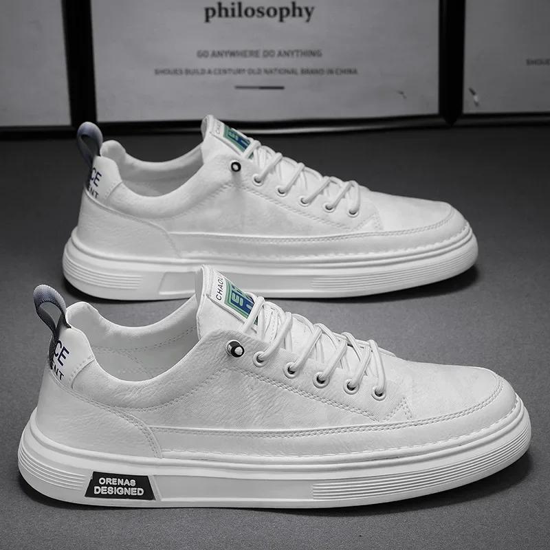 Herren Freizeitschuhe Marke Luxus Flats Schuhe für Männer Designer Hochwertige Leder Sneakers Outdoor Plateau Herren Freizeitschuhe 44 weiß von Joom DACH