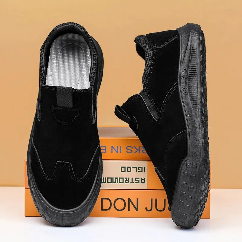 Herren Freizeitschuhe Sport Slip-On Flache Bequeme Sneakers Mode Outdoor Trend Große Größe Atmungsaktive Autofahrerschuhe 39 schwarz von Joom DACH