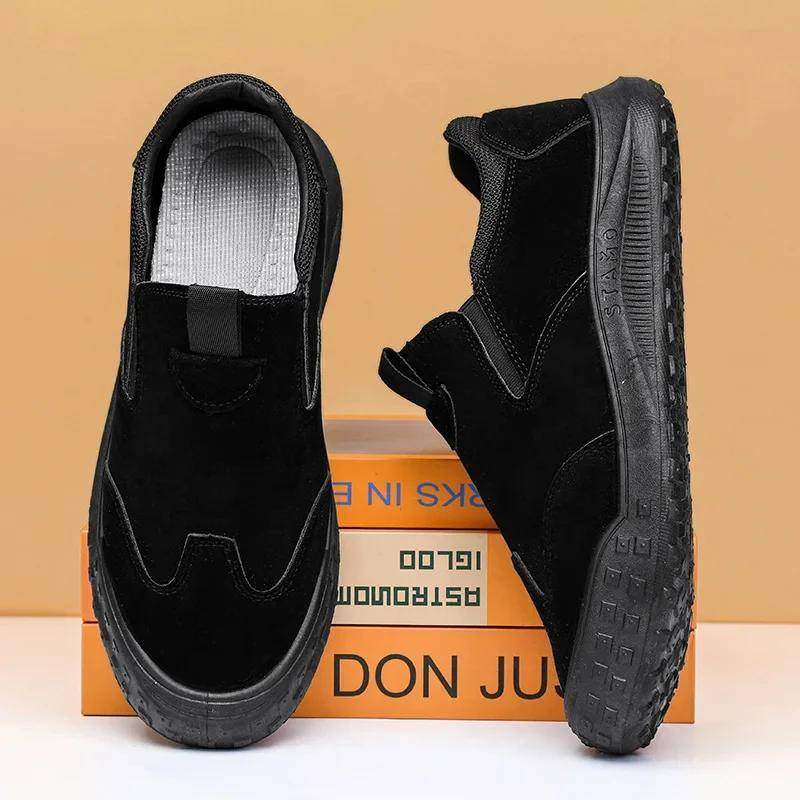 Herren Freizeitschuhe Sport Slip-On Flache Bequeme Sneakers Mode Outdoor Trend Große Größe Atmungsaktive Autofahrerschuhe 39 schwarz von Joom DACH