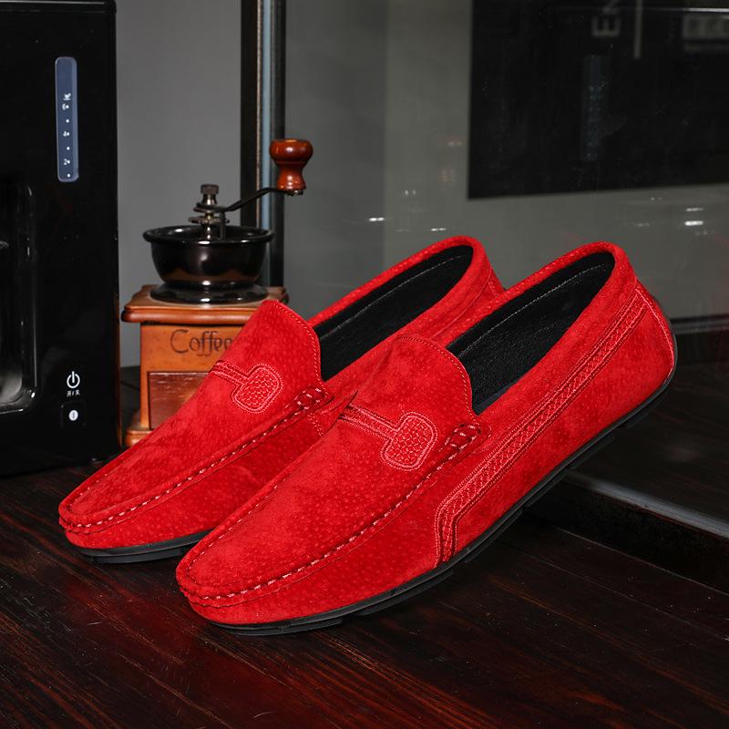 Herren Freizeitschuhe aus Leder, weiche, atmungsaktive Slipper, männliche Slipper, Mokassin, bequeme Freizeitschuhe, Erbsenschuhe, Slip-on-Flats 45 rot Herren Freizeitschuhe aus Leder, weiche, atmungsaktive Slipper, männliche Slipper, Mokassin, bequeme Freizeitschuhe, Erbsenschuhe, Slip-on-Flats 45 rot von Joom DACH