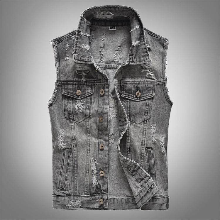 Herren Frühling Sommer und Herbst Jeansweste Grau Koreanische Version der großen Motorrad-Außenhandels-Freizeitweste Weste XS Herren Frühling Sommer und Herbst Jeansweste Grau Koreanische Version der großen Motorrad-Außenhandels-Freizeitweste Weste XS von Joom DACH