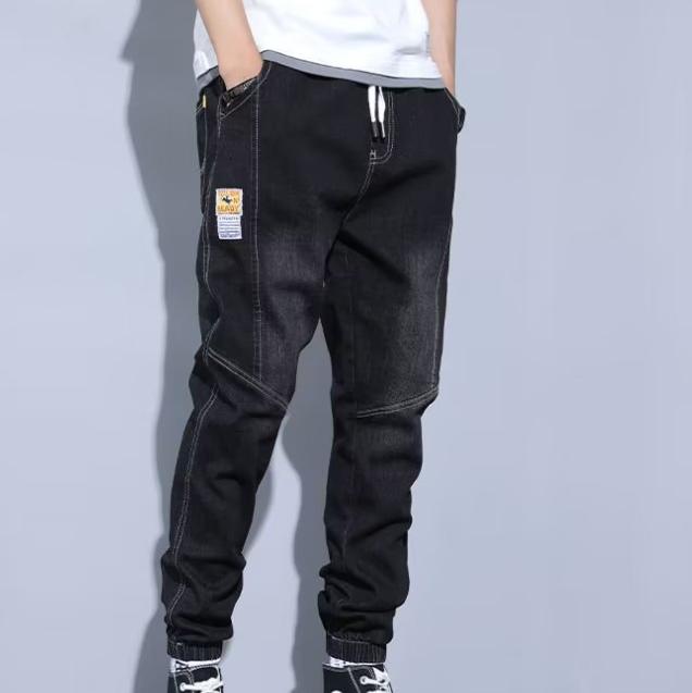 Herren Frühlings- und Herbstsaison Plus Size Loose Jeans Elastische Taille Schmutzige Verschleißfeste Arbeitshose Harun Freizeithose 5XL von Joom DACH
