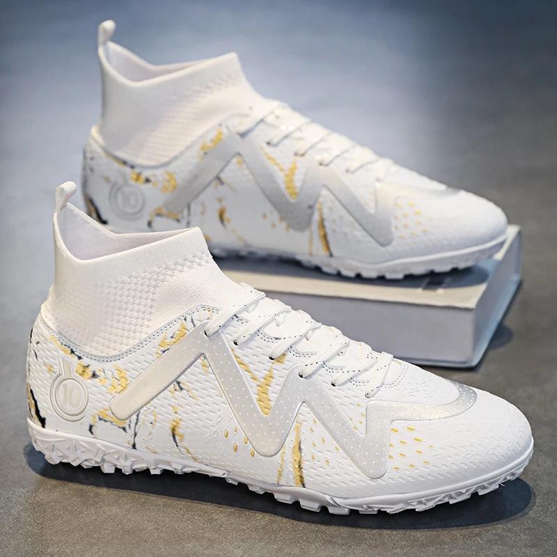 Herren Fußballschuhe Große Größe Ultraleichte Fußballschuhe Jungen Sneakers Rutschfeste AG/TF Fußballschuhe Stiefeletten Unisex 43 von Joom DACH