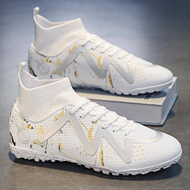 Herren Fußballschuhe Große Größe Ultraleichte Fußballschuhe Jungen Sneakers Rutschfeste AG/TF Fußballschuhe Stiefeletten Unisex 43 von Joom DACH