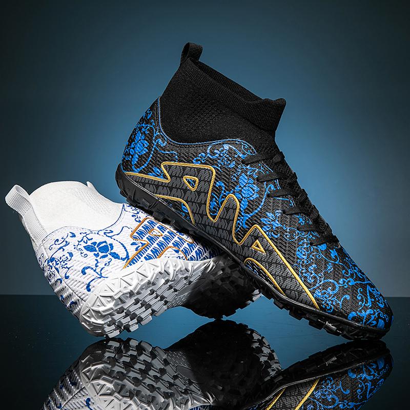 Herren Fußballschuhe Große Größe Ultraleichte Fußballschuhe Jungen Sneakers Rutschfeste AG/TF Fußballschuhe Stiefeletten Unisex 45 von Joom DACH