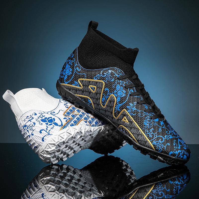 Herren Fußballschuhe Große Größe Ultraleichte Fußballschuhe Jungen Sneakers Rutschfeste AG/TF Fußballschuhe Stiefeletten Unisex 45 von Joom DACH