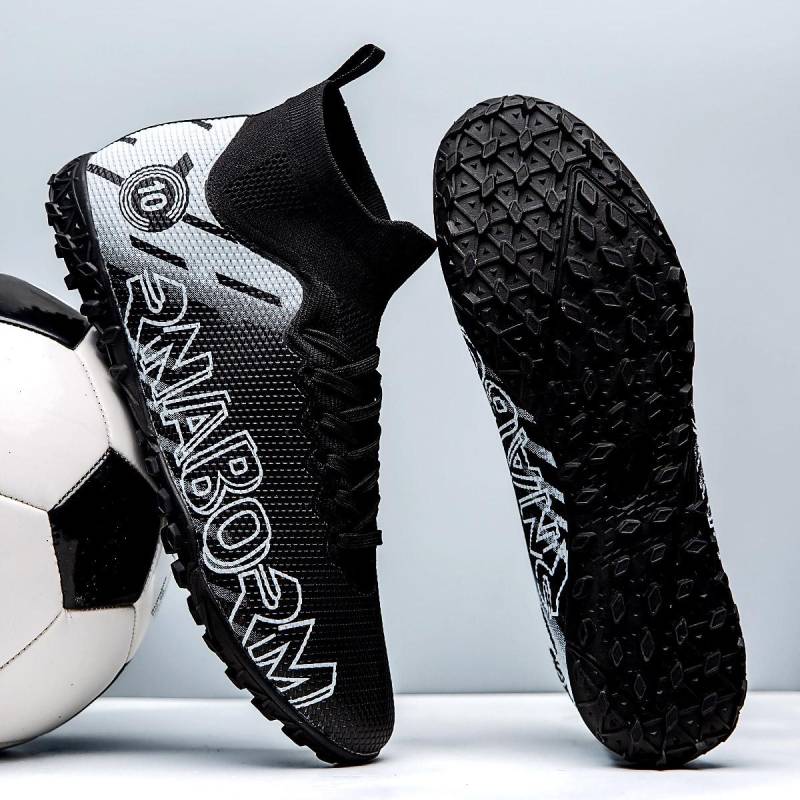 Herren Fußballschuhe Große Größe Ultraleichte Fußballschuhe Jungen Sneakers Rutschfeste AG/TF Fußballschuhe Stiefeletten Unisex 45 von Joom DACH