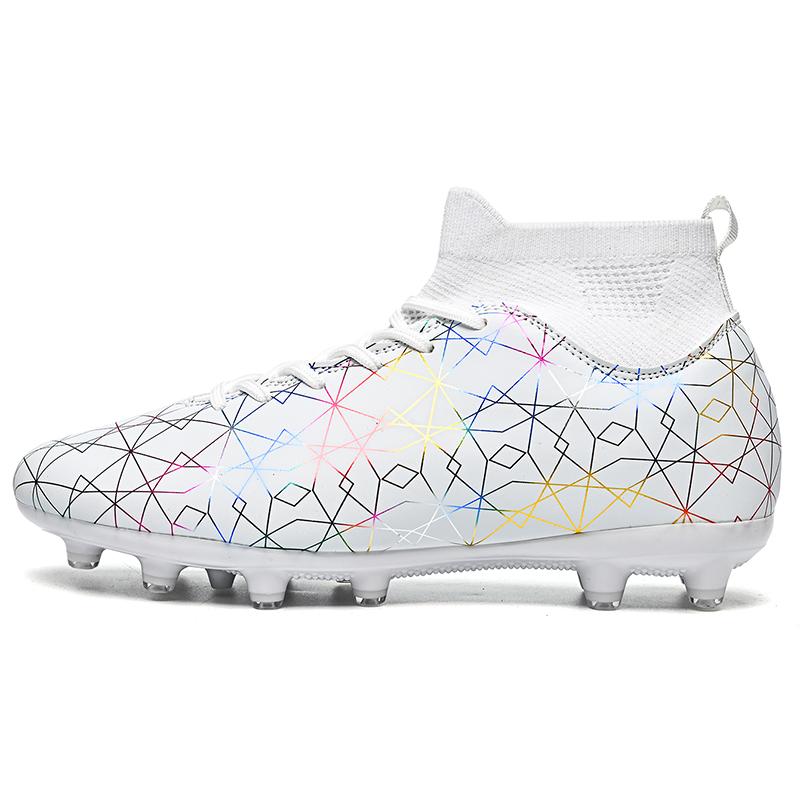 Herren Fußballschuhe Rutschfest AG/TF Fußballschuhe Knöchelstiefel Unisex Übergröße Ultraleichte Fußballschuhe Jungen Sneaker 45 von Joom DACH