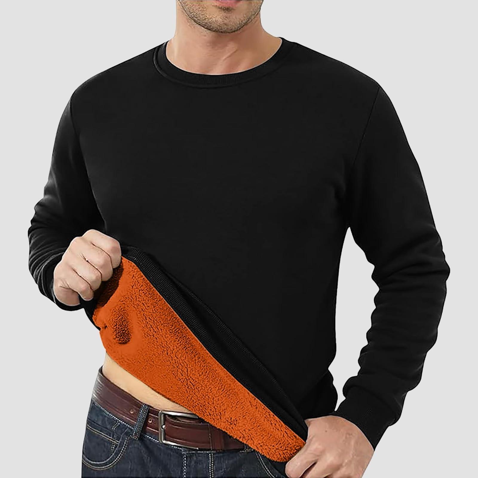 Herren Gefütterte Sweatshirts Premium Schwergewicht Fleece Pullover Dicke Thermische Sweatshirts XXL von Joom DACH