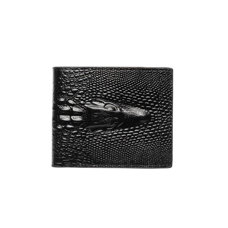 Herren Geldbörse Kurze Krokodil Muster Business Horizontal Multifunktions Banknoten Geldbörse ID Tasche 12cm*1.5cm*10cm schwarz von Joom DACH