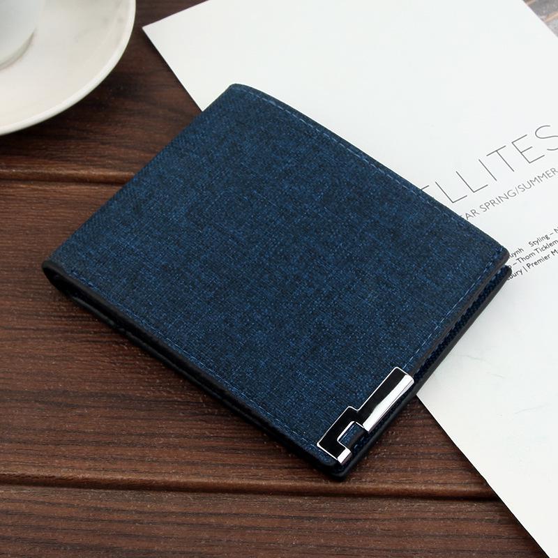 Herren-Geldbörse im koreanischen Stil mit großem Kartenhalter – ultradünn, lässig, Münz-Clutch mit mehreren Kartenfächern blau von Joom DACH