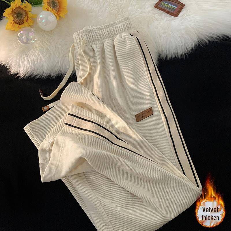 Herren Gestreifte Cord-Sweatpants - Lässig, Locker, Gerades Bein für Frühling und Herbst 3XL von Joom DACH