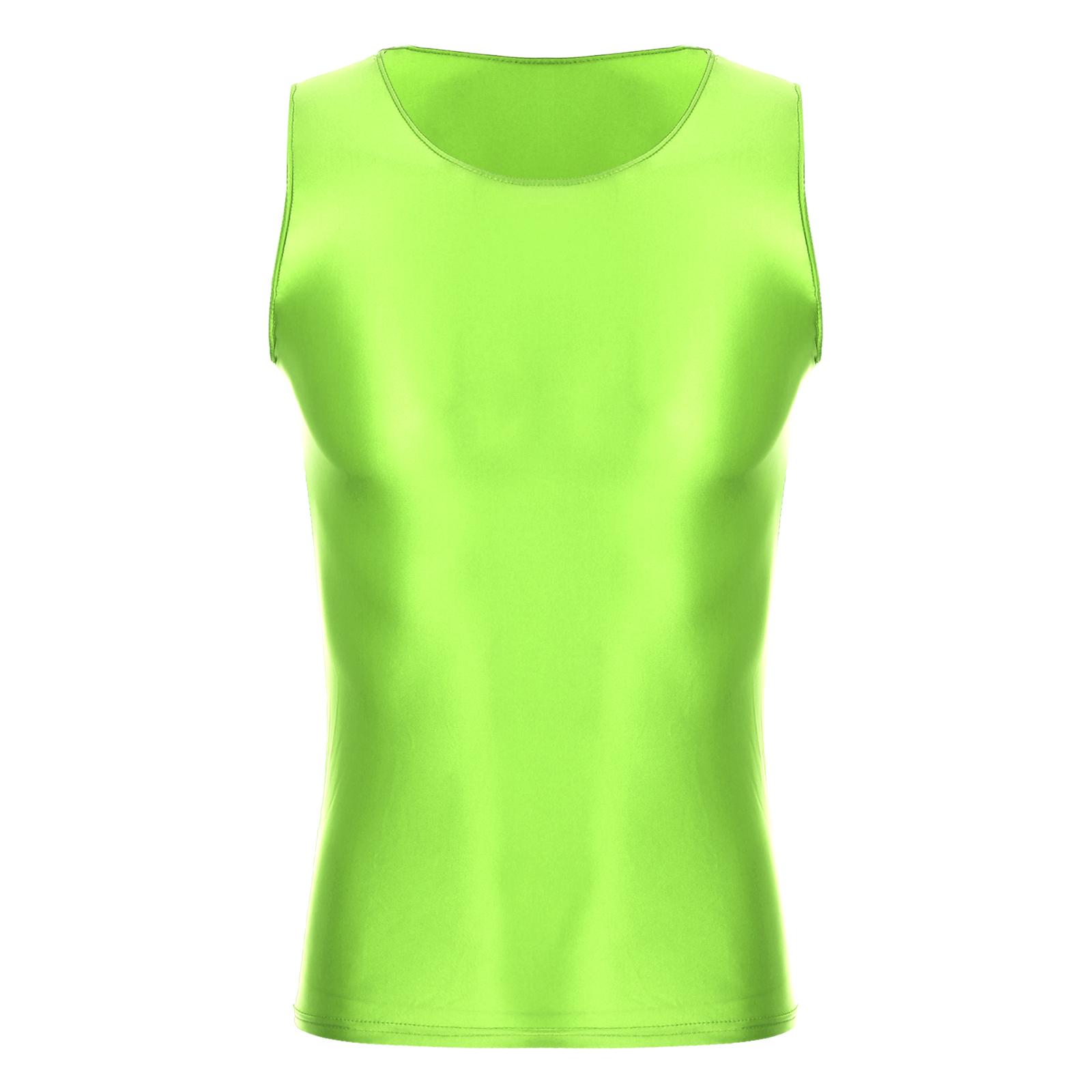 Herren Glänzendes Ärmelloses Tanktop Dehnbares Yoga-Weste Bademode Atmungsaktive Freizeit-Sportbekleidung XL von Joom DACH