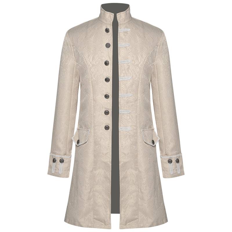 Herren Gothic Steampunk Gehrock Vintage Mittelalter Viktorianisch Kostüm Frack S beige von Joom DACH