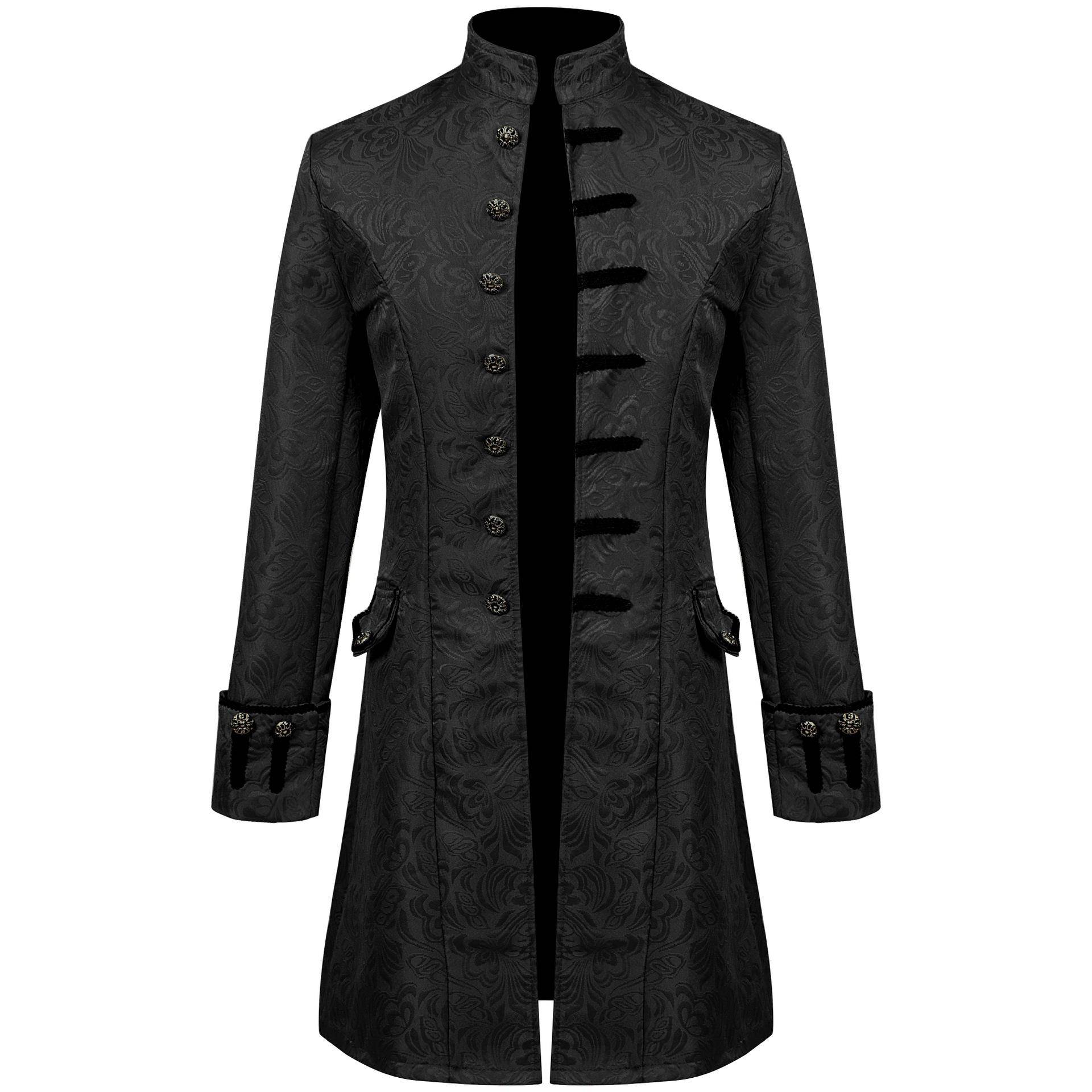 Herren Gothic Steampunk Gehrock Vintage Mittelalter Viktorianisch Kostüm Frack XXXXL schwarz von Joom DACH