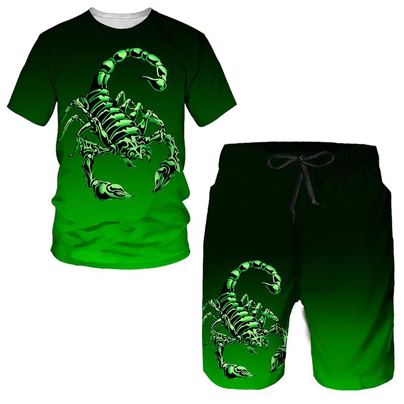 Herren Green Scorpion T-Shirt 3D-Druck Trainingsanzug/Hose Poison Graphic Top Street Graphic Top Herren/Damen Hip Hop Sommer Herrenanzug 3XL von Joom DACH
