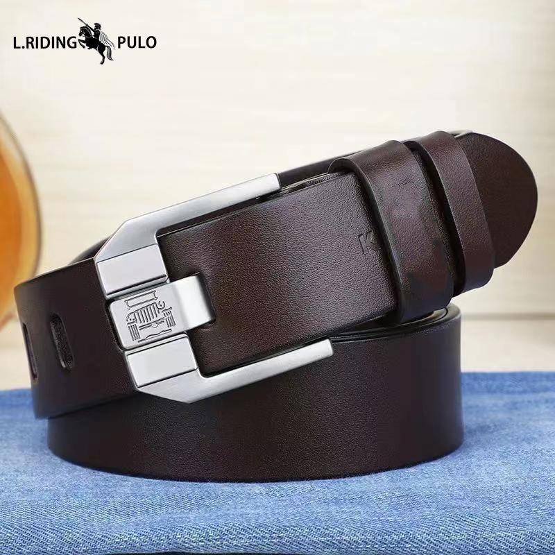 Herren Gürtel Dornschließe Echtleder Business Leder Jugendgürtel Alltagsschließe Herrengürtel Freizeitgürtel 130cm braun von Joom DACH