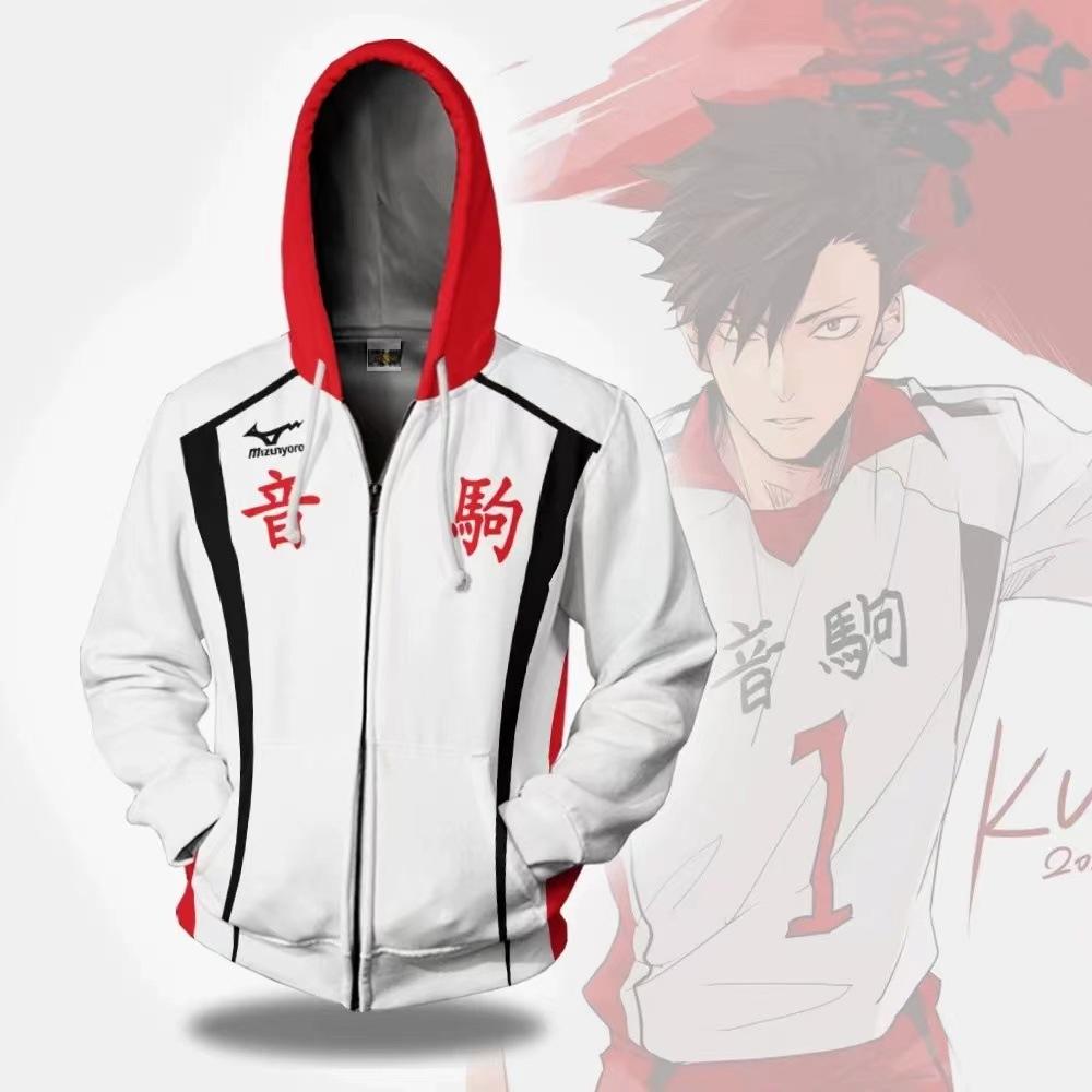 Herren Haikyuu Jacke Karasuno High School Volleyball Club Hinata Shyouyou Hoody Hoodie Cardigan Herbst Reißverschluss Baseball Uniform S von Joom DACH