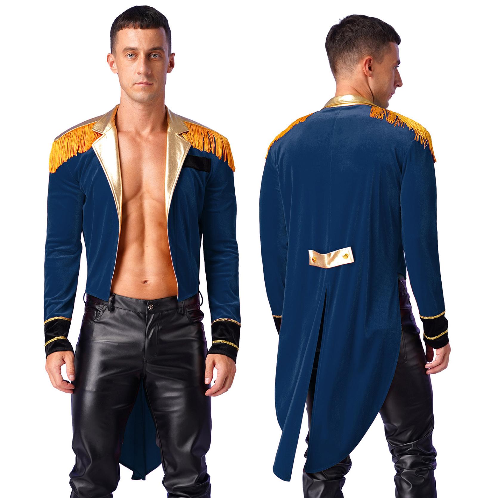 Herren Halloween Zirkus Zirkusdirektor Kostüm Löwenbändiger Schausteller Frack Jacke Cosplay Kostüm S dunkelblaue Herren Halloween Zirkus Zirkusdirektor Kostüm Löwenbändiger Schausteller Frack Jacke Cosplay Kostüm S dunkelblaue von Joom DACH