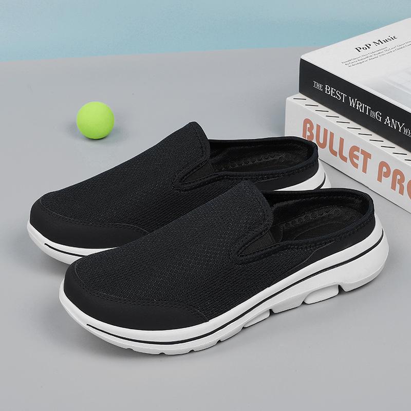 Herren-Hausschuhe, Netz, atmungsaktives EVA, ultraleicht, bequeme Hausschuhe, Damen-Hausschuhe in großen Größen 45 schwarz/weiß von Joom DACH