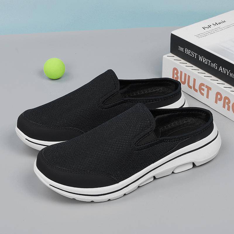 Herren-Hausschuhe, Netz, atmungsaktives EVA, ultraleicht, bequeme Hausschuhe, Damen-Hausschuhe in großen Größen 45 schwarz/weiß von Joom DACH