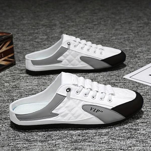 Herren Hausschuhe Sommer Casual Slip-On Pantoletten Leichte Atmungsaktive Wanderschuhe Faule Bequeme Slip-On Halbe Hausschuhe Flache Hausschuhe Lässige Hausschuhe 44 weiß von Joom DACH