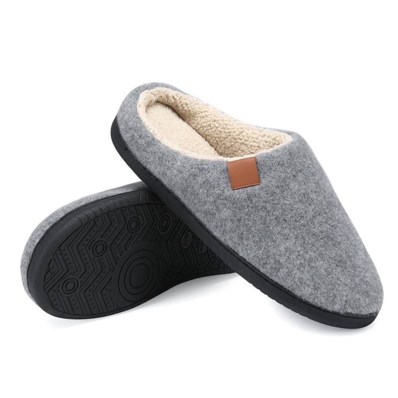Herren Hausschuhe Winter Warm Home Hausschuhe Indoor Baumwolle Hausschuhe Paar Schlafzimmer Bodenschuhe Plus Size 42-43 licht grau von Joom DACH
