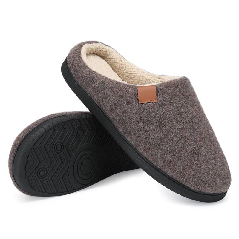 Herren Hausschuhe Winter Warm Home Hausschuhe Indoor Baumwolle Hausschuhe Paar Schlafzimmer Bodenschuhe Plus Size 46-47 kaffeebraun von Joom DACH