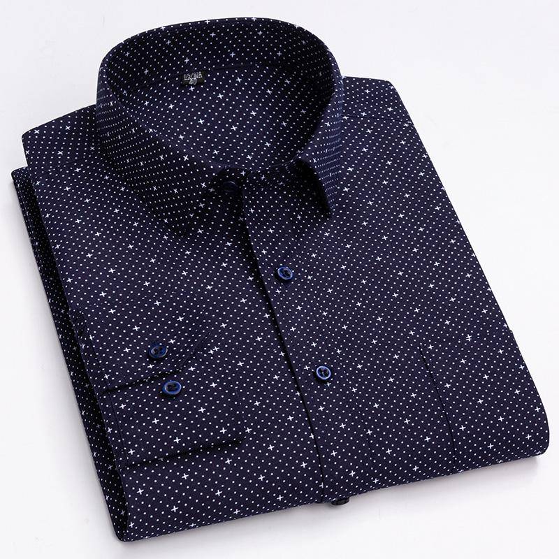 Herren-Hemden mit hohem Baumwollanteil, bedruckt, lässig, langärmelig, weiche Herrenkleidung, Freizeit 4XL von Joom DACH