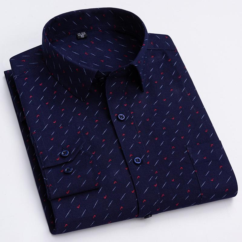 Herren-Hemden mit hohem Baumwollanteil, bedruckt, lässig, langärmelig, weiche Herrenkleidung, Freizeit XL von Joom DACH