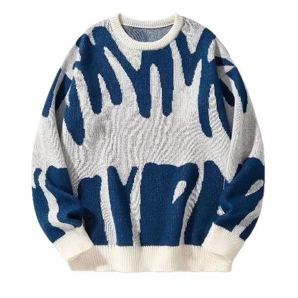Herren Herbst/Winter Trendiger personalisierter Rundhals-Jacquard-Pullover Schwarz-Weiß-Jacquard Übergröße Strickpullover Pullover M Herren Herbst/Winter Trendiger personalisierter Rundhals-Jacquard-Pullover Schwarz-Weiß-Jacquard Übergröße Strickpullover Pullover M von Joom DACH