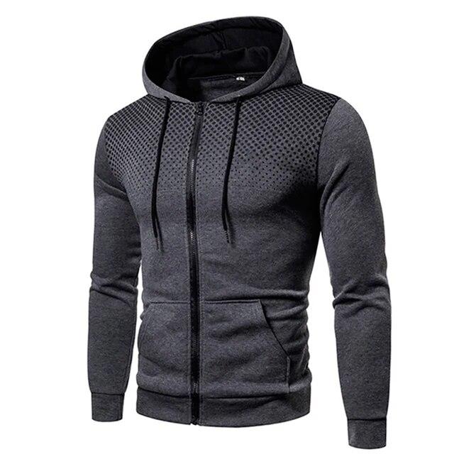 Herren Herbst Kapuzenjacke Langarm Pullover Hoodie Zip Up Cardigan Baumwolle Kapuzenpullover Mantel XL graue von Joom DACH