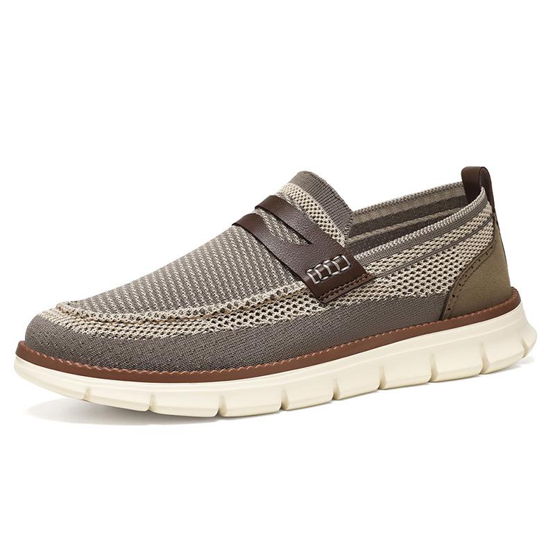 Herren Herbst Mesh Atmungsaktive Freizeitschuhe für Herrenschuhe mit Britischem Stil Slipper 43 von Joom DACH