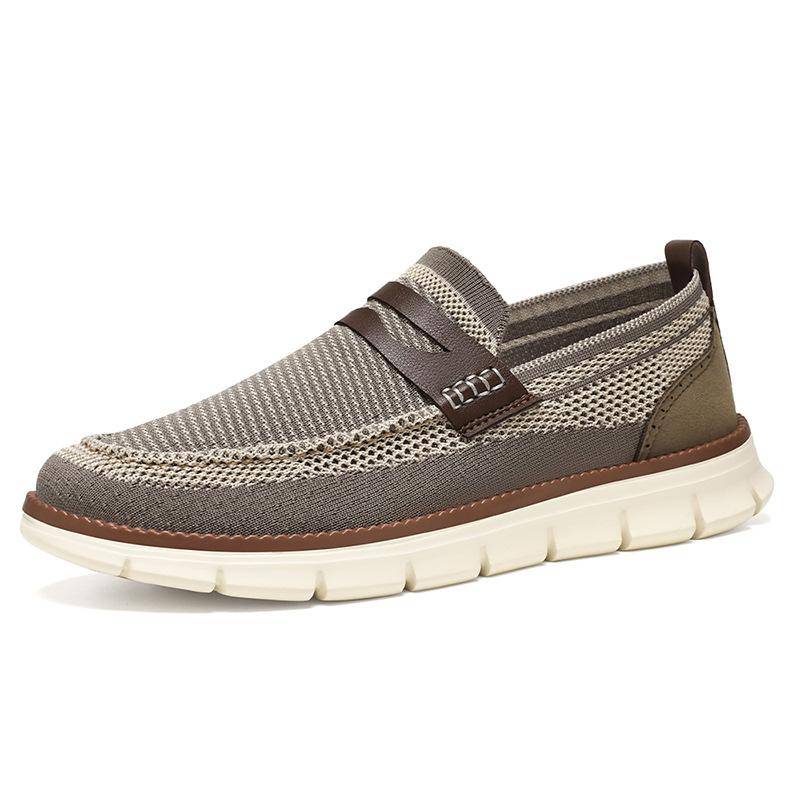 Herren Herbst Mesh Atmungsaktive Freizeitschuhe für Herrenschuhe mit Britischem Stil Slipper 43 von Joom DACH