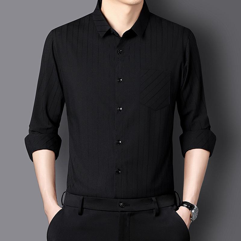 Herren Herbst Neue Herren Hemd Langarm Casual Lose Baumwolle Tasche Revers Bottoming Shirt Männer XXXXL von Joom DACH