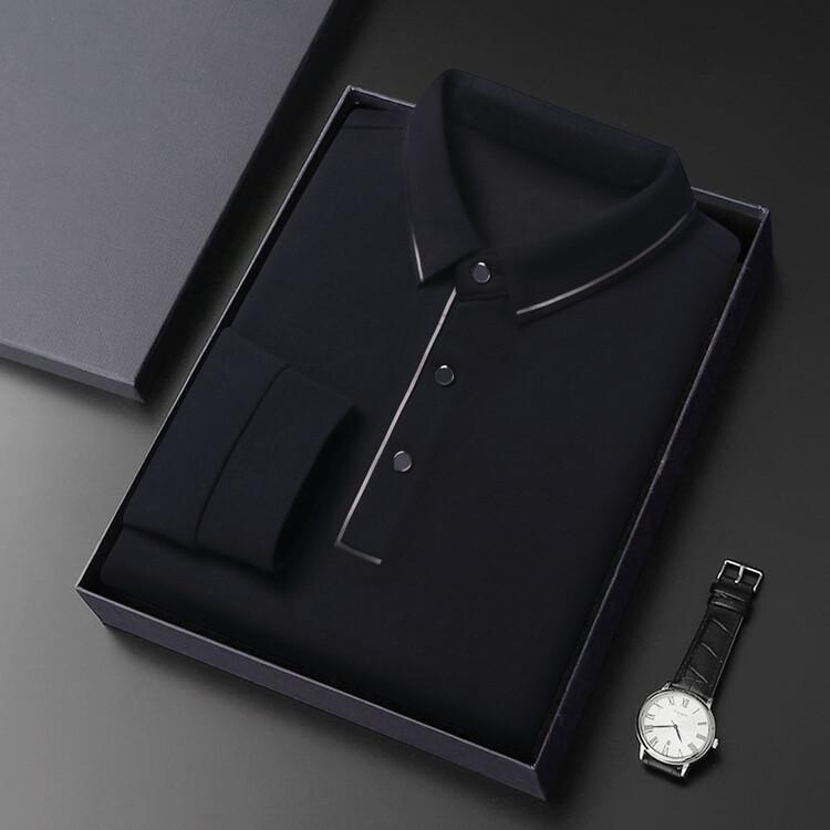 Herren Herbst Neues Poloshirt Herren Langarm T-Shirt Mittleres Alter Business Freizeit Revers Unterwäsche Bluse Herren XL von Joom DACH