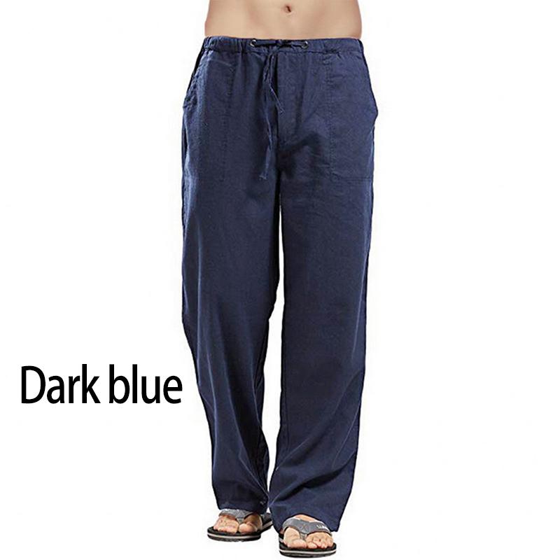 Herren Herbst Streetwear Hose mit elastischem Bund, lockere Hose, gerade Partyhose, Leinen, Übergröße XL dunkelblaue Herren Herbst Streetwear Hose mit elastischem Bund, lockere Hose, gerade Partyhose, Leinen, Übergröße XL dunkelblaue von Joom DACH