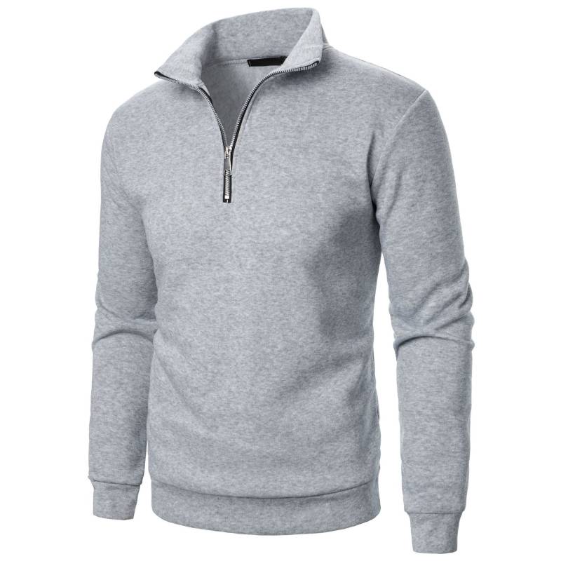 Herren Herbst Winter Herren Pullover mit halbem Reißverschluss Rollkragen Raglan Langarm Hoodies Warm Streetwear Business Mäntel XL licht grau von Joom DACH