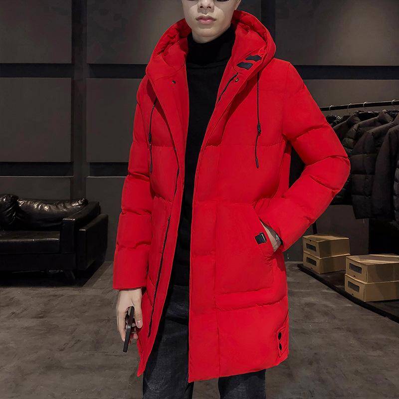 Herren Herbst Winter Übergröße Verdickte Daunenjacke Plus Lang Reißverschluss Gepolstert Warm Oberbekleidung XS rot von Joom DACH