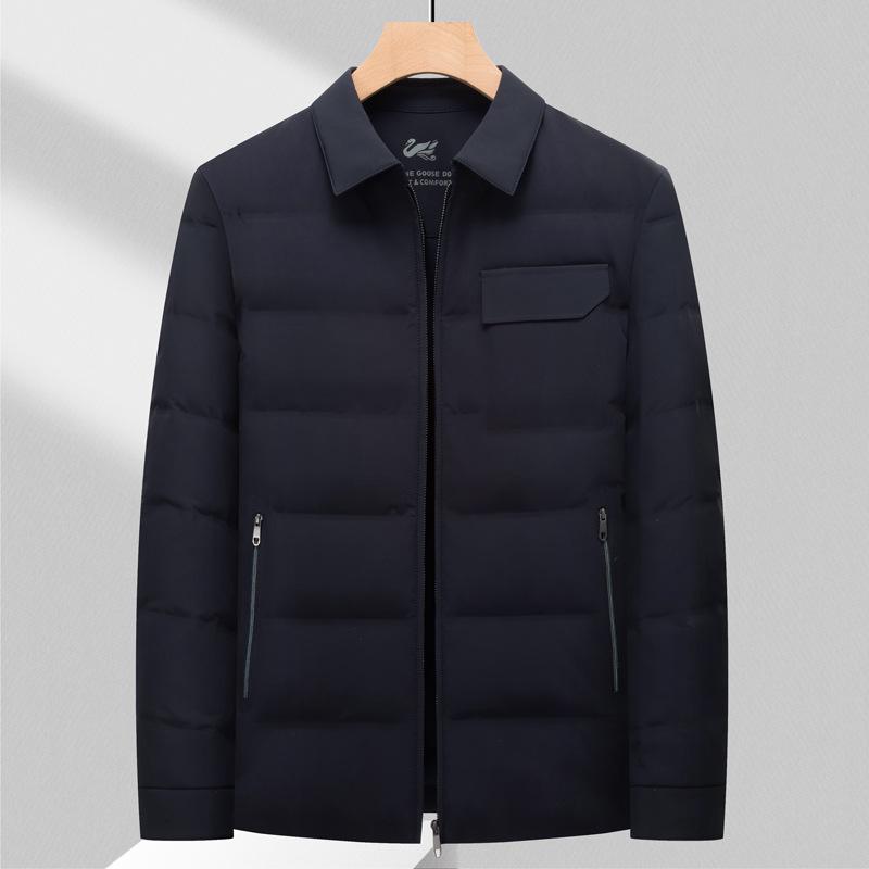 Herren Herbst und Winter Leichte Daunenjacke Jacke Business Casual Papa Revershemd Daunen 4XL von Joom DACH