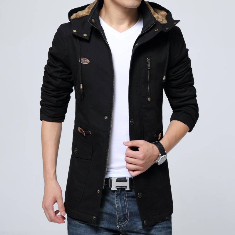 Herren Herbst und Winter Neue Fleece Verdickte Freizeitjacke, Jugend Outdoor Vergrößerter Mittel- und Langer Trenchcoat Herrenmantel 5XL von Joom DACH