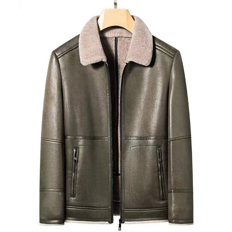 Herren Herbst und Winter Slim Fur One Motorrad Lederjacke Warm gepolsterte einfarbige Revers Kurzjacke XXXXL grün Herren Herbst und Winter Slim Fur One Motorrad Lederjacke Warm gepolsterte einfarbige Revers Kurzjacke XXXXL grün von Joom DACH