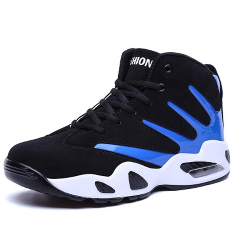 Herren High-Top Air Cushion Basketballschuhe Stoßdämpfende, verschleißfeste Sportschuhe 41 blau von Joom DACH
