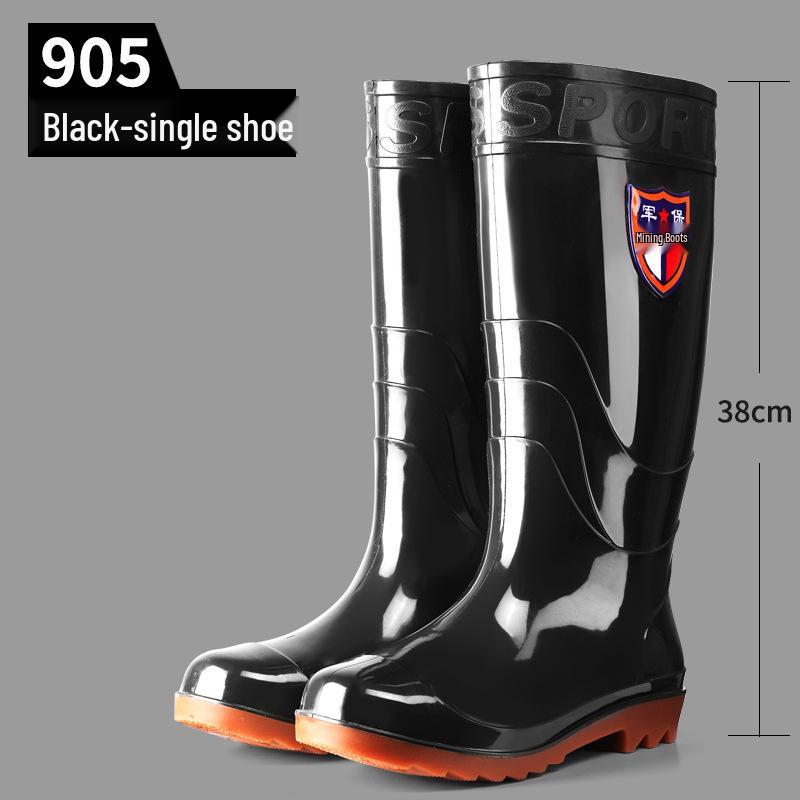 Herren High-Top Wasserdichte Militär-Regenstiefel mit Rutschfester Sohle und Arbeitsschutz-Gummiüberschuhen 40 von Joom DACH