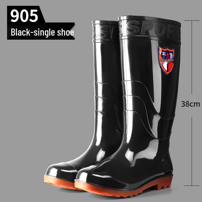 Herren High-Top Wasserdichte Militär-Regenstiefel mit Rutschfester Sohle und Arbeitsschutz-Gummiüberschuhen 40 von Joom DACH