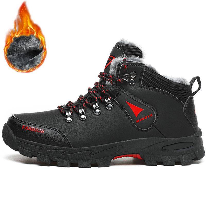 Herren High-Top Winterschuhe Outdoor Wanderschuhe Große Schuhe 39-47 schwarz von Joom DACH