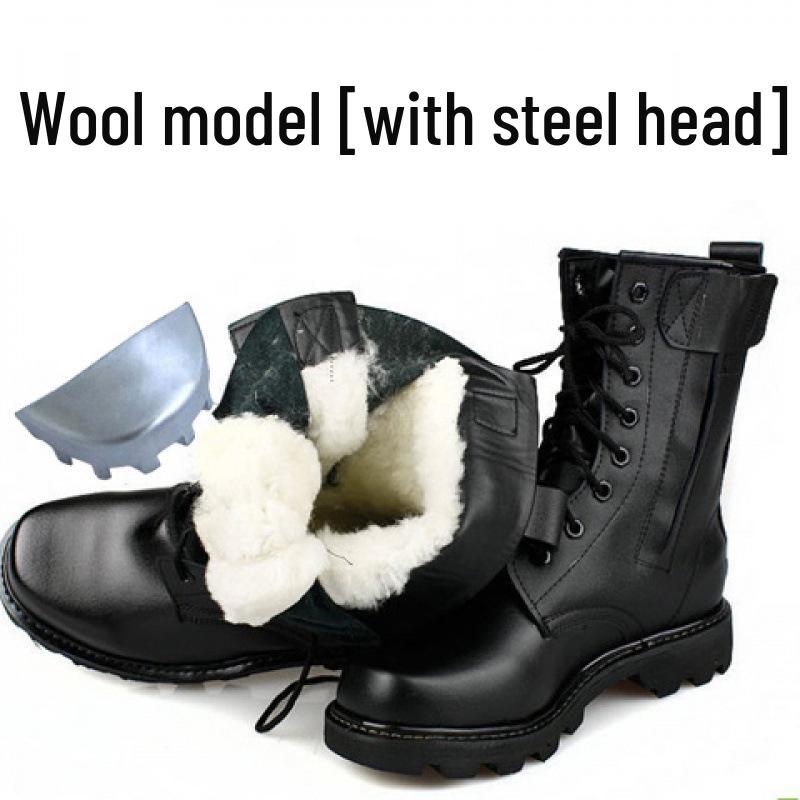 Herren High-Top Woll-Martin-Stiefel - Warm, rutschfest, winddichtes Outdoor-Lederfußschuhwerk für Herbst und Winter Size 44 von Joom DACH