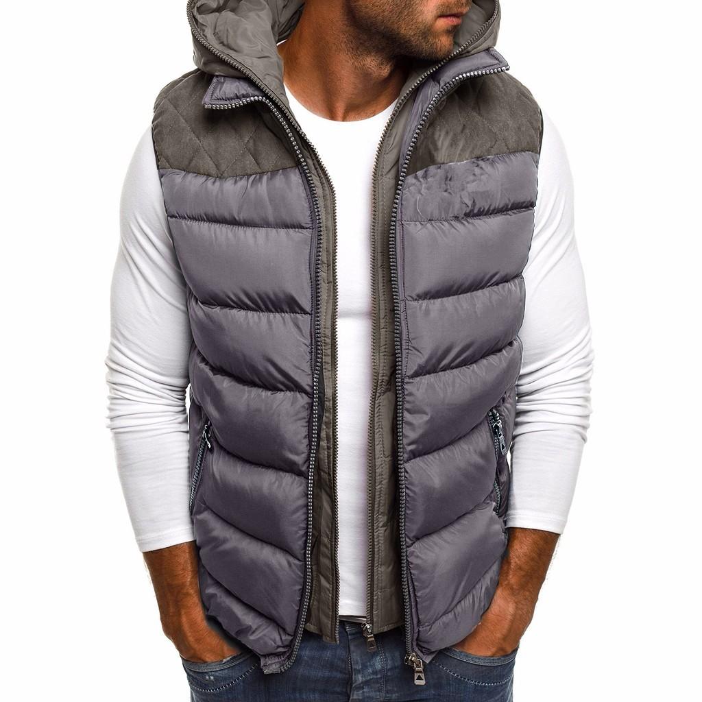 Herren Hoodie Herbst Winter Reißverschluss Mode Farbe Weste Weste Top Mantel XXXL graue von Joom DACH